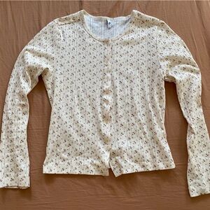 Cou Cou Floral Print Button Top